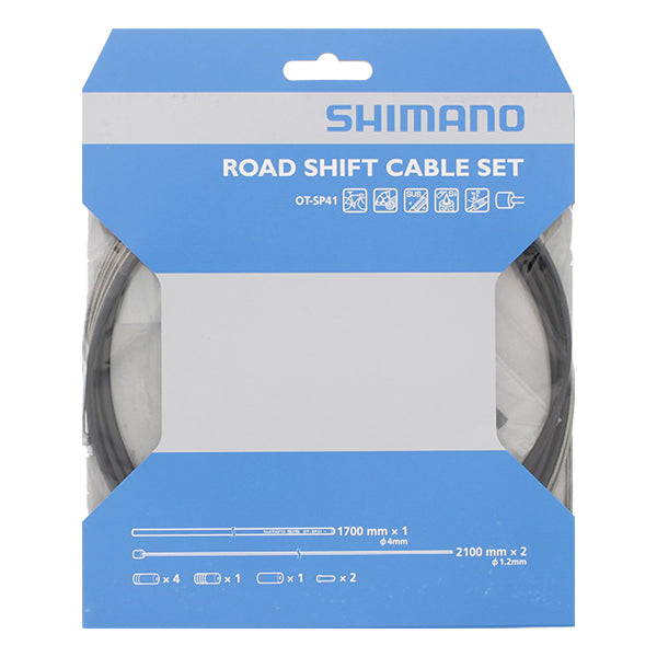 Shimano Gear Cable Set Race en acier inoxydable noir