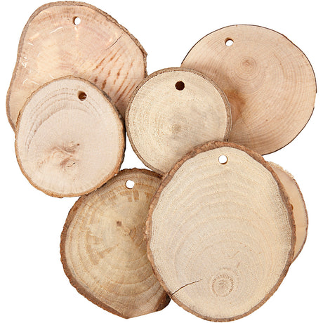 Disques en bois Creativ Company avec trou, d 40-70 mm, taille du trou 4 mm, épaisseur 5 mm, env. 250 gr, 25 pièces 1 boîte