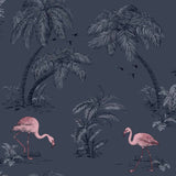 Hollännesch Mauercoverve hollännesch Mauercoverver Tapaper Flamingo Petrol blo