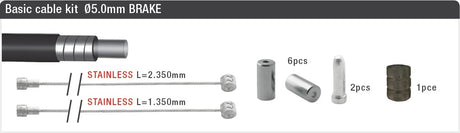 Shimano brake cable set Universal White 2015011