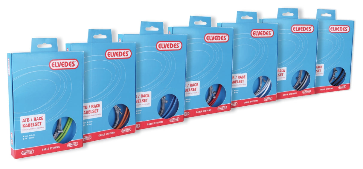 Kit de câble de commutation Elvedes ATB Race complète - rouge (dans la boîte)