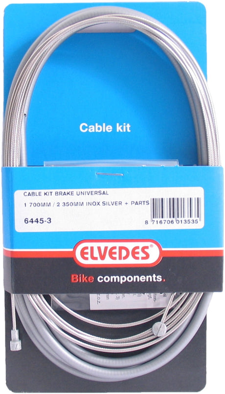 Elvedes brake cable set 1700 2350 mm stainless steel silver gray