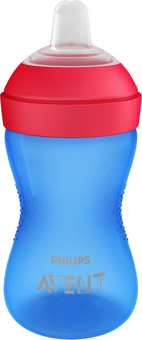 Philips avent gobelet à bec souple résistant aux morsures - 9+ mois - 300 ml - bleu rouge - scf802 01