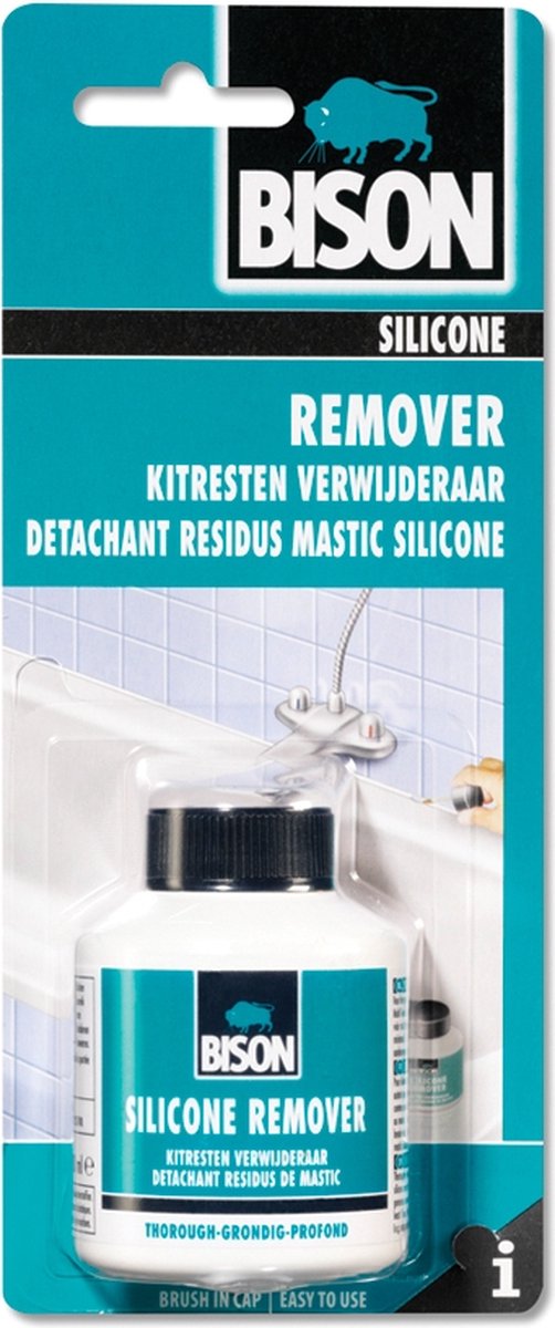Bison Pot de dissolvant de résidus de mastic silicone 100 ml, élimine soigneusement les résidus de mastic, sûr à utiliser, facile à utiliser, pour éliminer les résidus de mastic