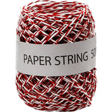 Cordon de papier Creativ company, épaisseur 1 mm, rouge blanc, 50 m 1 rouleau