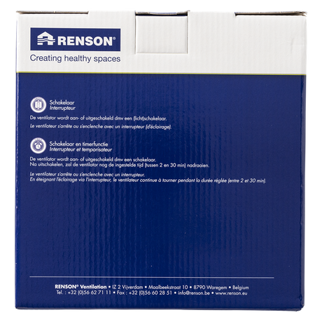 Renson 1006452 - afsluitbare ventilator met timer 7222t wit ø 125 | 2 stuks