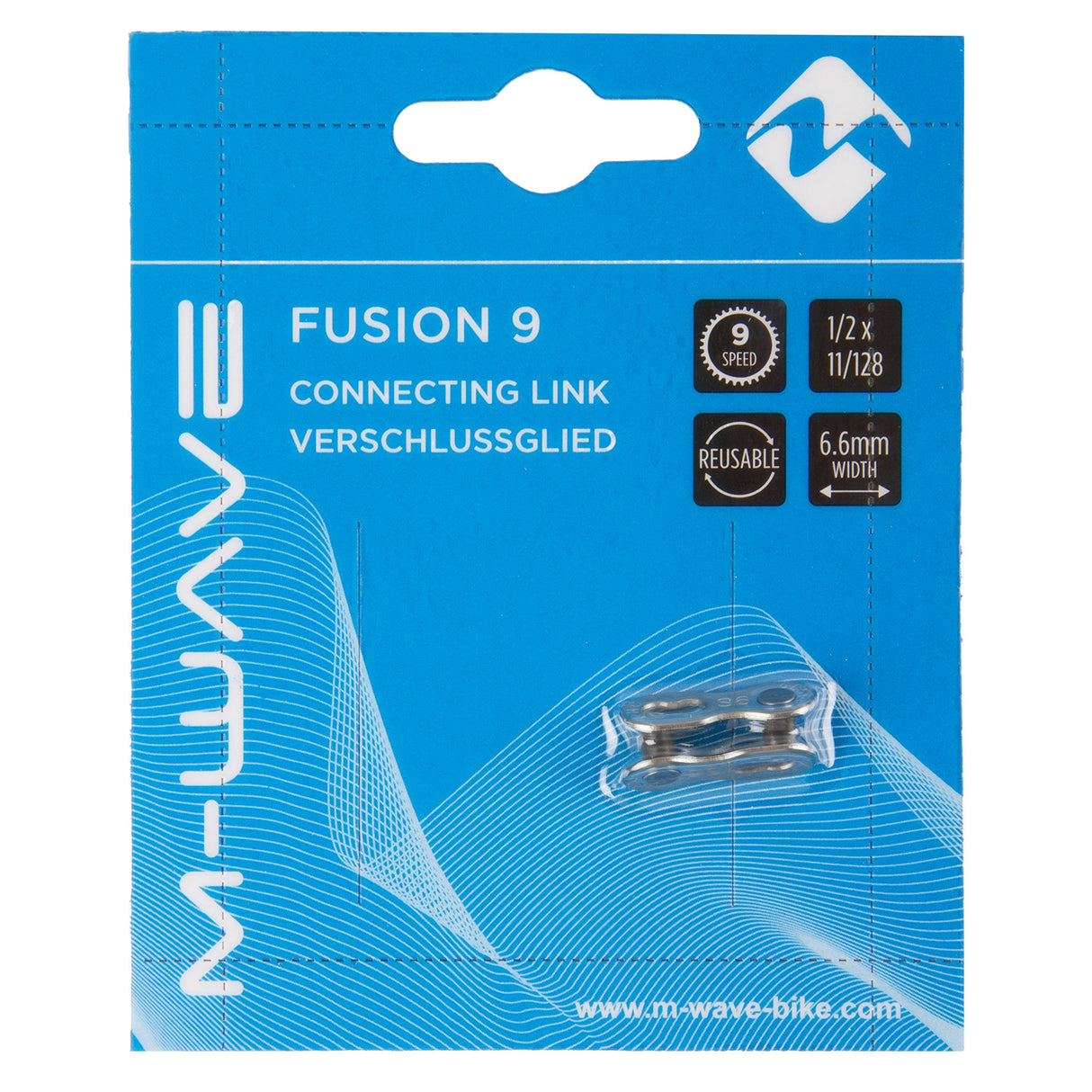 Interruptor de cadena M-onda Fusión 1 2 x 11 128 Acero 9S Plata