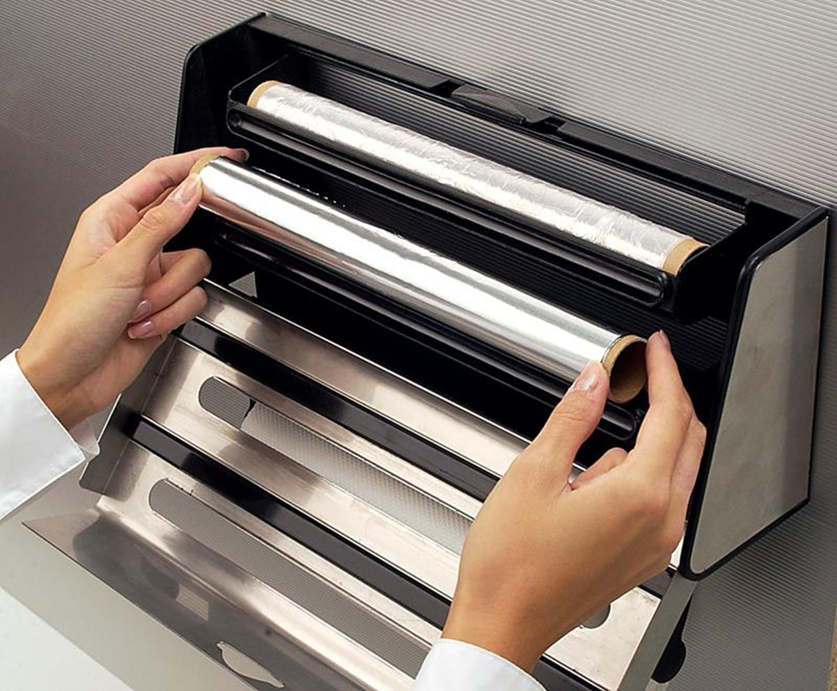 Emsa Contura porte-rouleau de cuisine 3 pièces en acier inoxydable