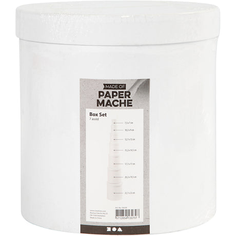 Creativ company boîtes rondes blanches, 7 pcs.