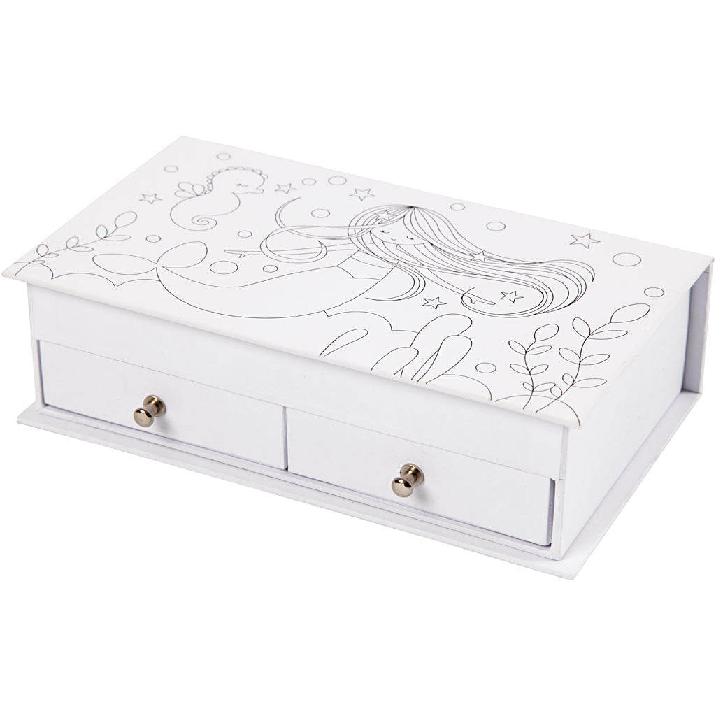 Société créative https: www.ccobby.nl boîte à bijoux-taille-18x10-5x5-cm-blanc-1-pièce