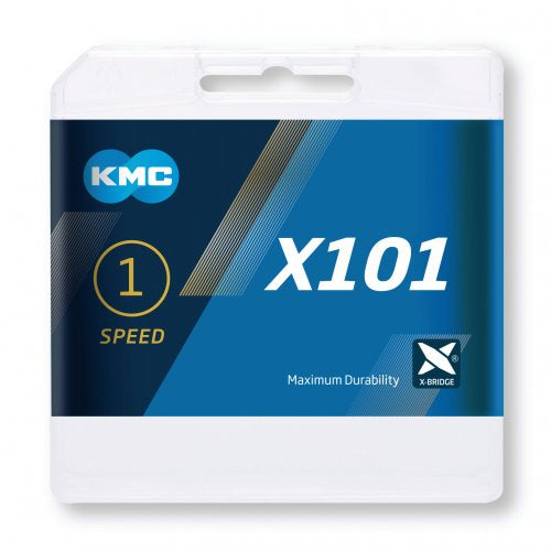 KMC řetězec kol X 101 - 1 2x1 8 - 8 mm - 112 odkazů - stříbro