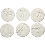 Creativ company décorations à suspendre, dim. 7x7 cm, épaisseur 0,6 cm, blanc, 6 pièces 1 boîte