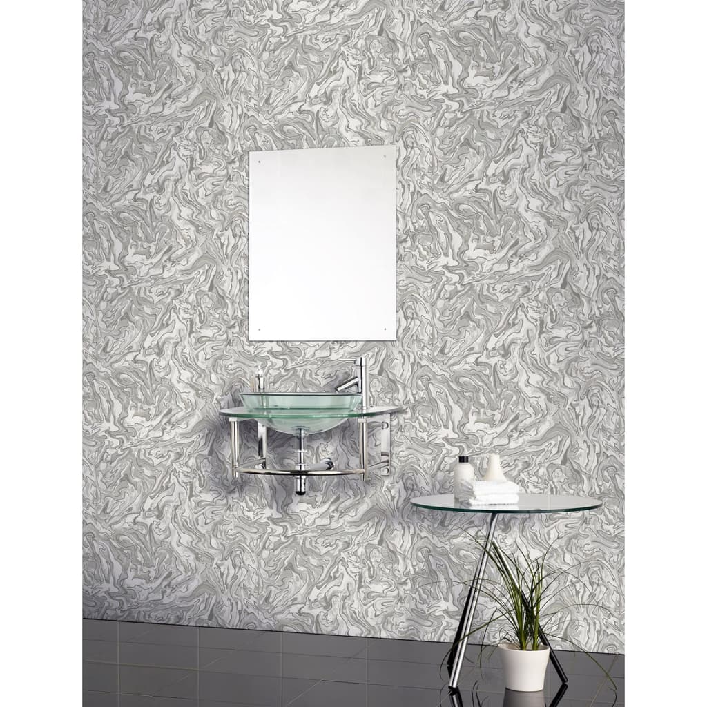 Covergs muraux néerlandais papier peint liquide gris