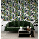 Dutch Wallcoverings Dutch Wallcoverings Wallpaper Passion Flower White and Green