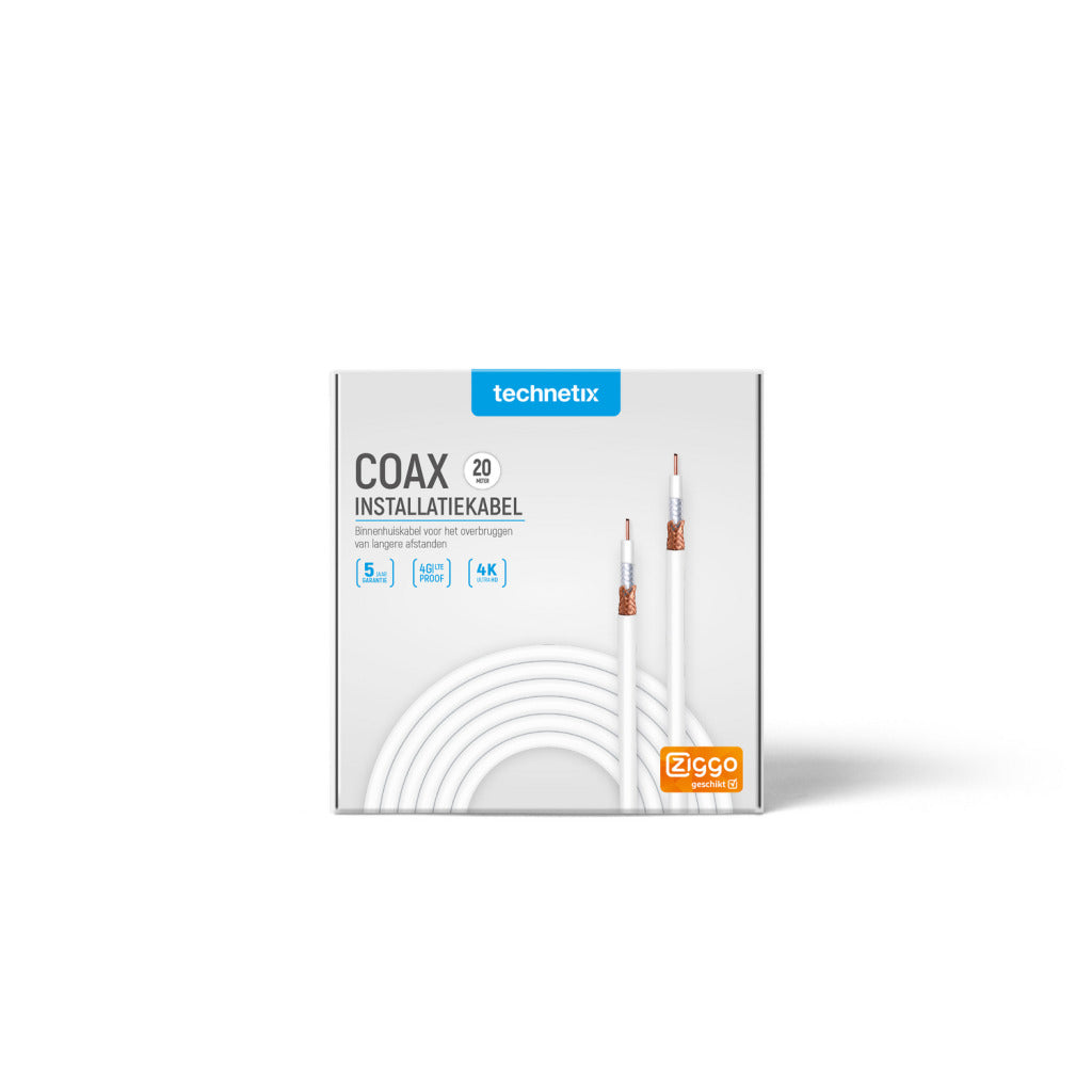 Technetix Technetix TN-CoaxiH-20M Coax Cable 20 M White