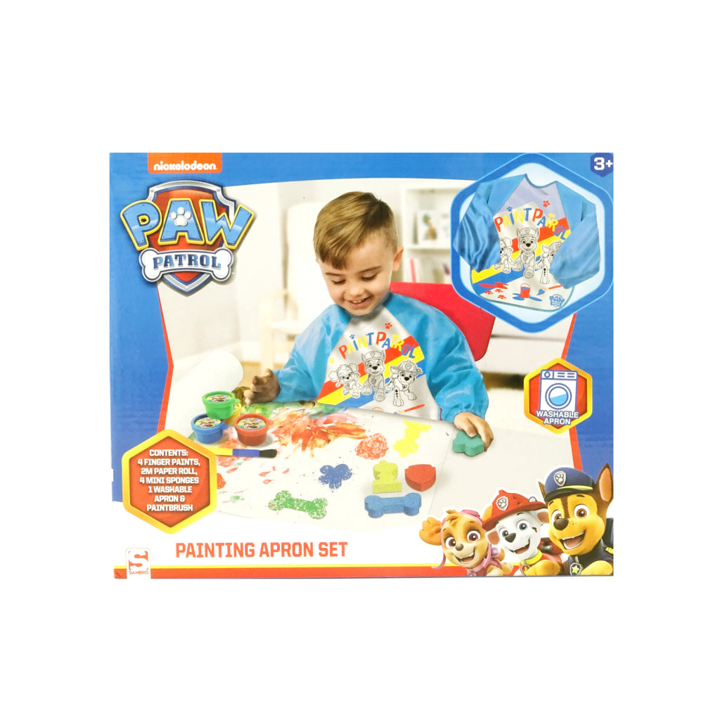 Kit de peinture au doigt Paw Patrol avec tablier bleu