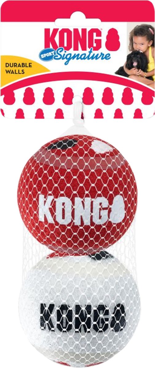 Balles de jeu Kong signature m - plus fermes que les balles de tennis - matériau non abrasif - balle de jeu pour chiens - 3 pièces