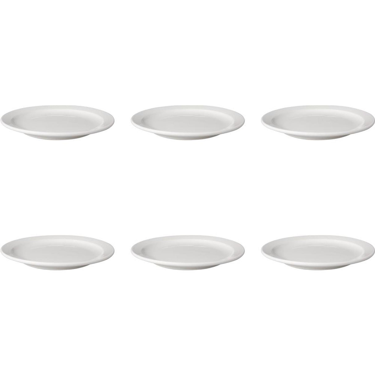 Assiette mammouth blanche plate 21 cm bord étroit budgetline (6 pièces)