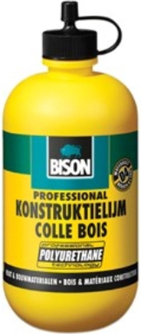Colle de construction en bois de bison bouteille 250 g, colle liquide et imperméable à base de polyuréthane, professionnelle, d4, imperméable, super résistante, peut être peinte, résistante à la température et aux intempéries