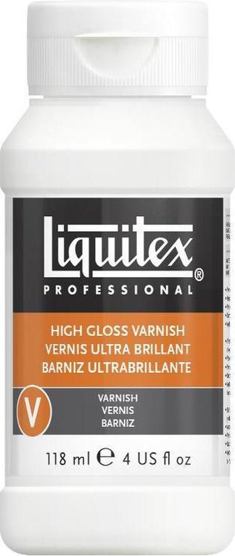 Liquitex 126604 vernis professionnel brillant 118 ml - vernis acrylique, transparent, résistant aux UV, durable, brillant - vernis brillant