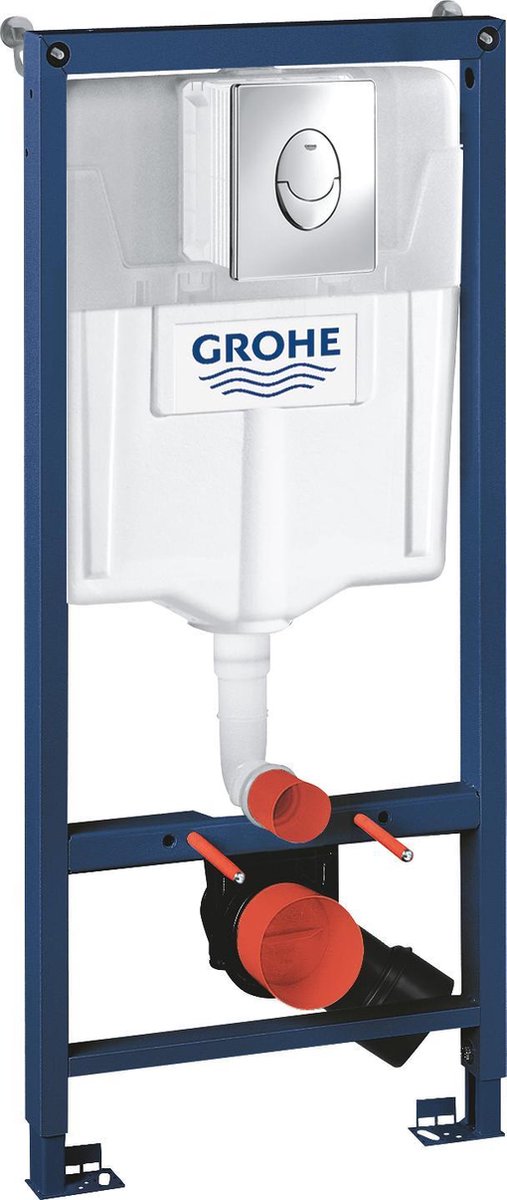 Ensemble 3 en 1 Grohe rapid SL pour toilettes suspendues - 1,13 m - incl. kit de montage mural - avec plaque de contrôle d'air chromée