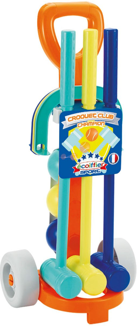 Ecoffier set de croquet ecoiffier - jeu de croquet - 3 balles, 3 maillets et 6 portes