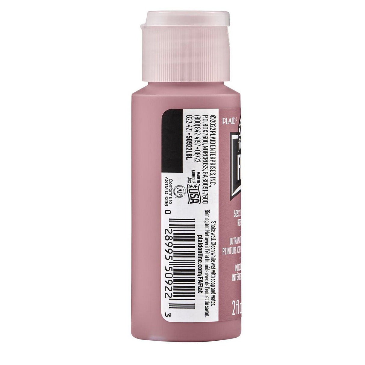 Folkart • peinture acrylique mate ultra mate rose cendre 59ml