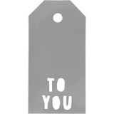 Étiquettes cadeaux Vivi Gade, à vous, dim. 5x10 cm, 300 g, argent, 15 pièces 1 boîte
