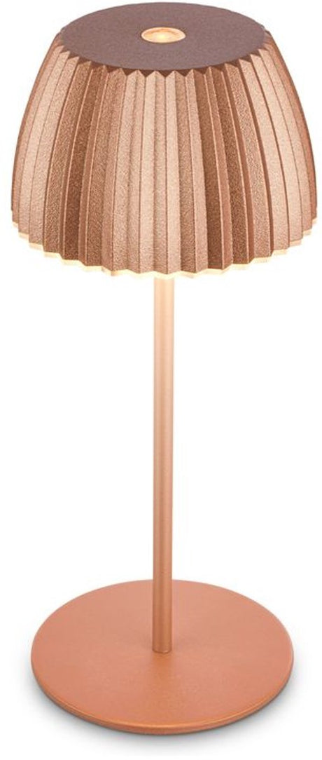 B.k.licht briloner champ mini - mini lampe de table rechargeable - lampe sans fil - dimmable au toucher - pour l'intérieur et l'extérieur - lauréat du prix du design allemand 2025 - cuivre - ø8,5 x 20cm