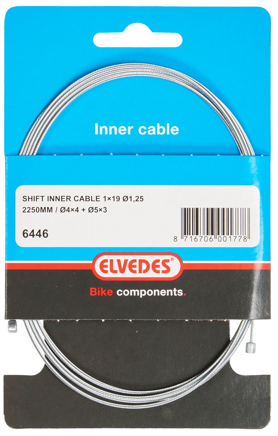 Interrupteur Elvedes Câble intérieur 2250 mm 1 x 19 fil Galvanisé Ø1,25 avec Ninde Ø4 × 4 + Tø5 × 3 (par pièce)