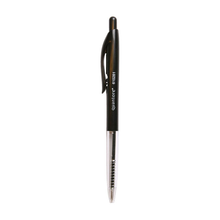 Stylo bille Quantore bouton poussoir noir moyen