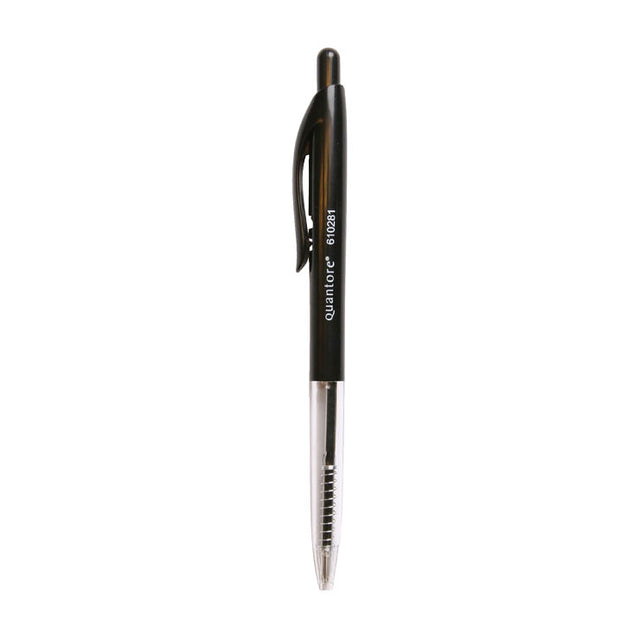 Stylo bille Quantore bouton poussoir noir moyen