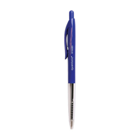 Stylo bille Quantore bouton poussoir bleu moyen