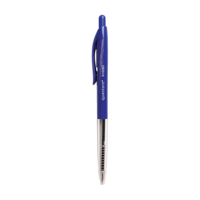 Stylo bille Quantore bouton poussoir bleu moyen