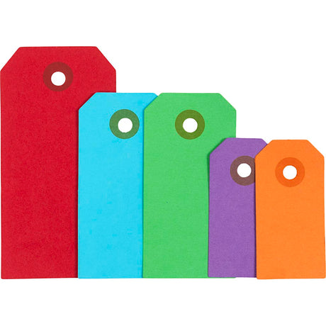 Étiquettes manille Creativ company, format 3x6+4x8+5x10 cm, 220 g, différentes couleurs, 500 pièces 1 boîte