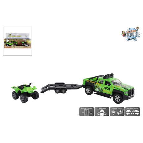 Véhicule tout terrain Kids Globe avec remorque + quad