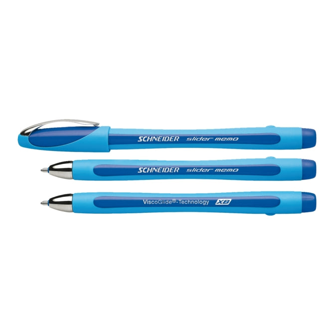 Stylo à bille Quantore Schneider Slider Memo bleu extra large