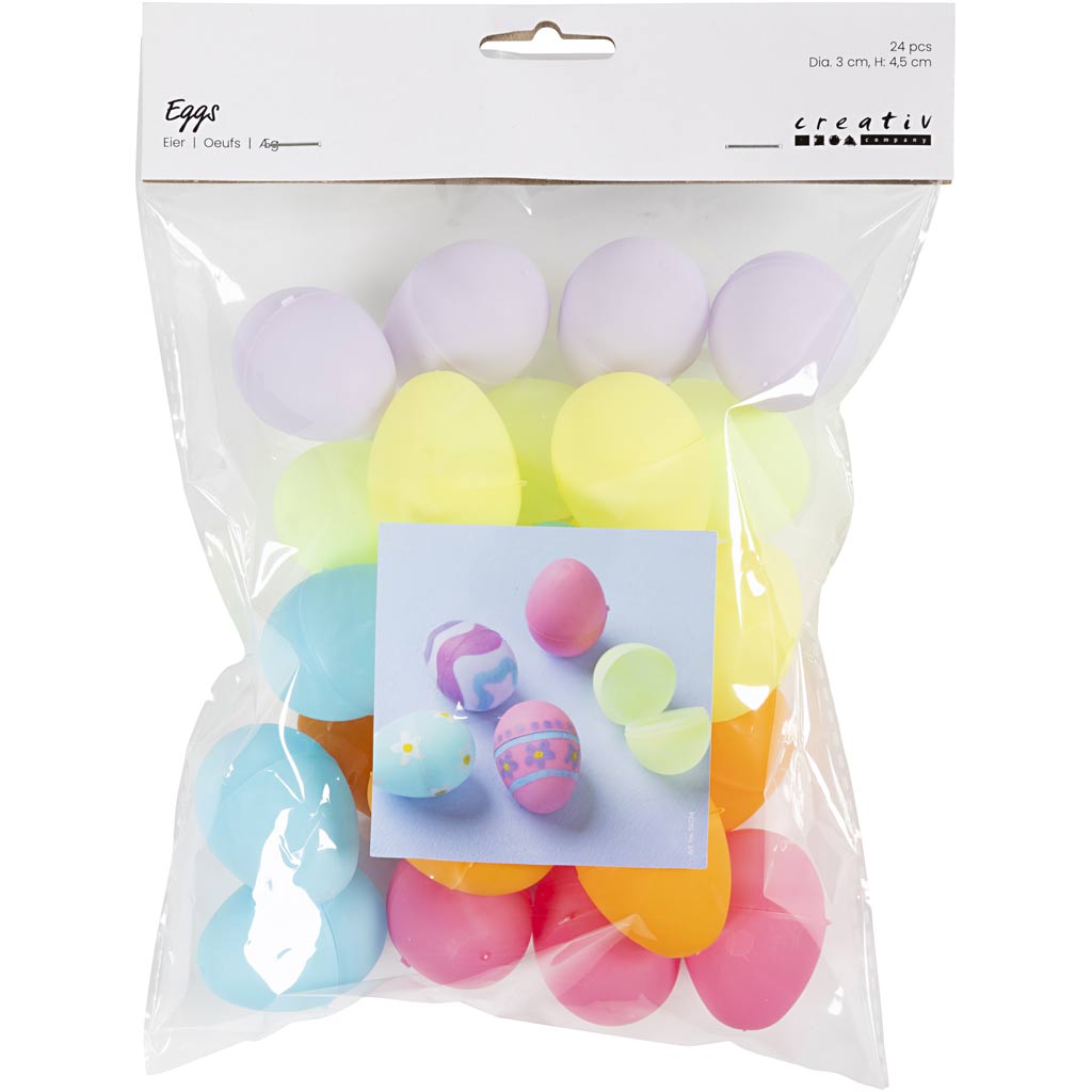 Oeufs en plastique colorés, 24e.