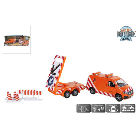 Globe terrestre pour enfants VW Transporter avec camion flèche et lumière moulé sous pression