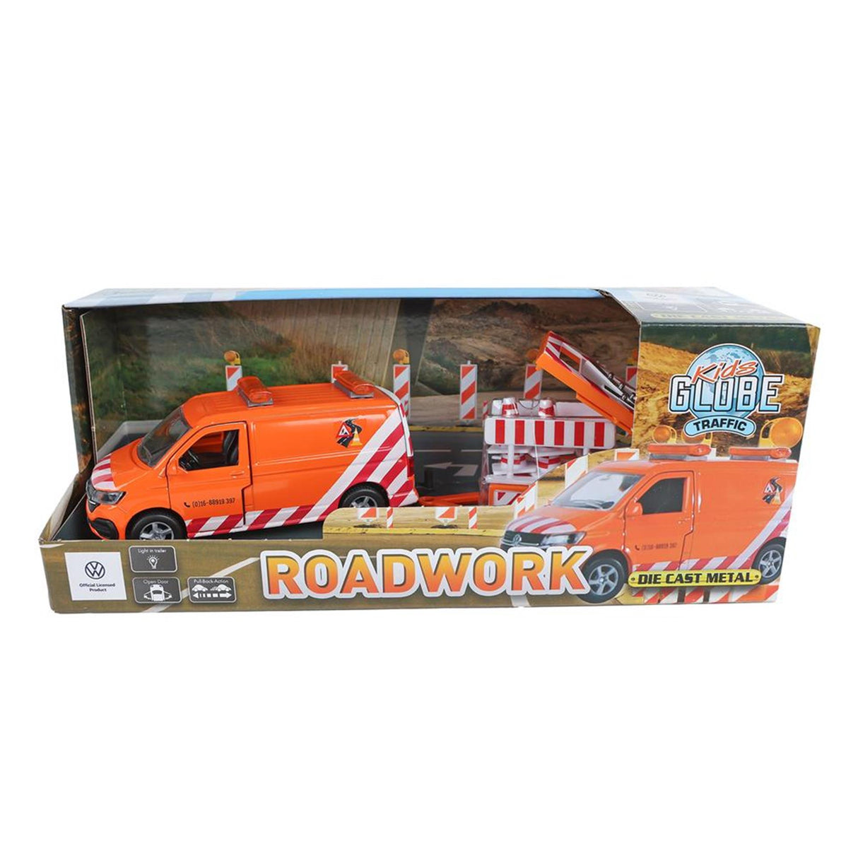Globe terrestre pour enfants VW Transporter avec camion flèche et lumière moulé sous pression