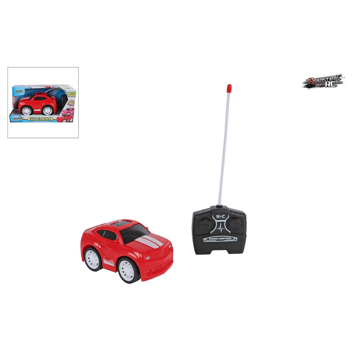 Voiture télécommandée roadstar rouge 27mhz, 13.5cm