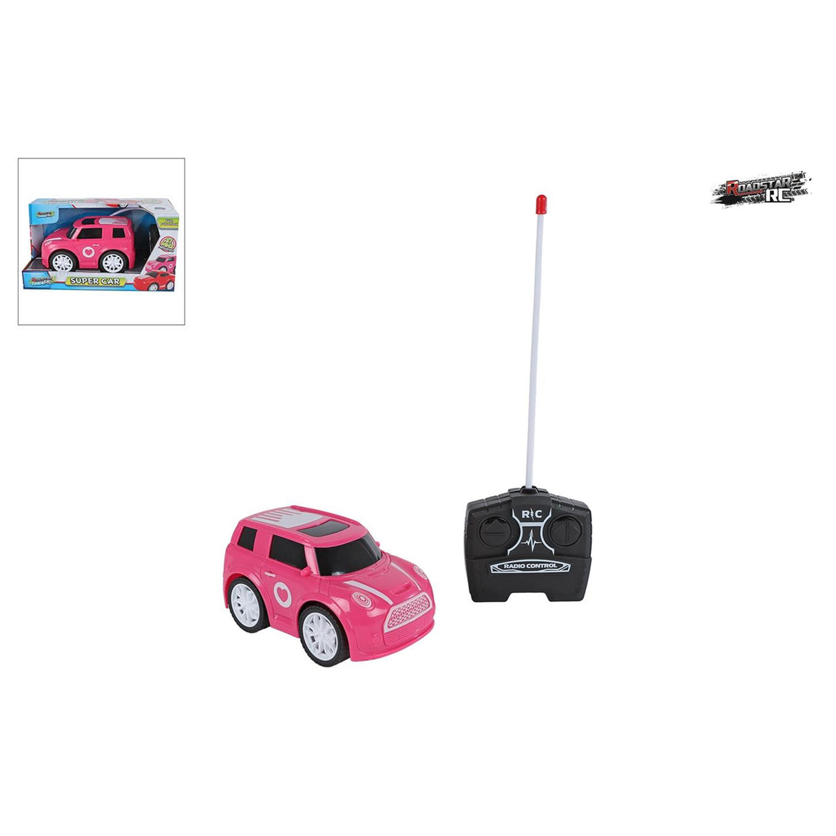 Voiture télécommandée roadstar rose 27mhz, 13.5cm