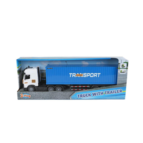 Camion 2 jeux avec semi-remorque à friction lumineuse et sonore 38cm