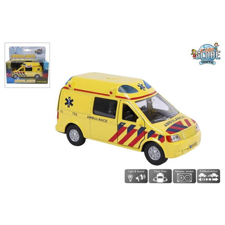 Globe pour enfants moulé sous pression, ambulance à retirer avec lumière