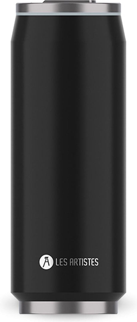 Les artistes paris tasse thermos canette 500ml - avec paille intégrée - noir - lp-a1881