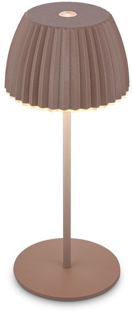 B.k.licht briloner champ mini - mini lampe de table rechargeable - lampe sans fil - dimmable au toucher - pour l'intérieur et l'extérieur - lauréat du prix du design allemand 2025 - marron - ø8,5 x 20cm