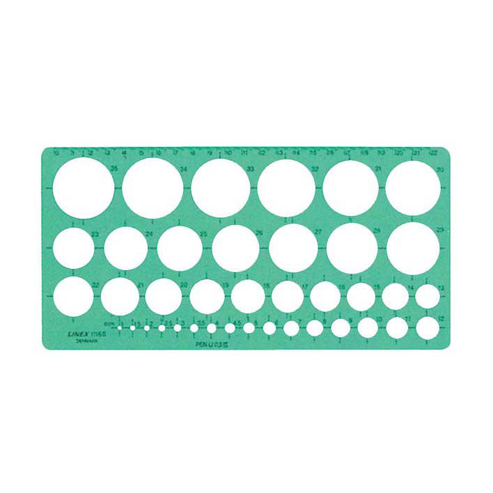 Gabarit de cercle Quantore vert, 39 cercles