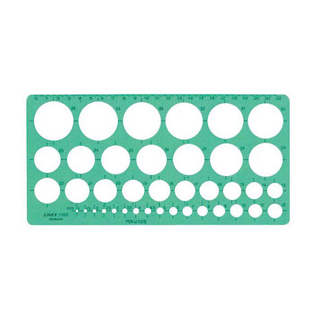 Gabarit de cercle Quantore vert, 39 cercles
