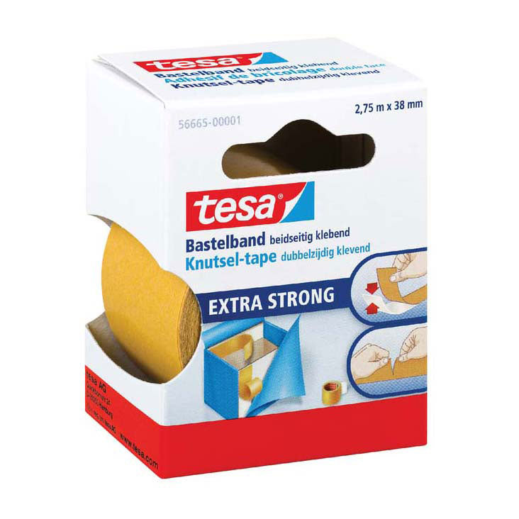 Tesa extra strong 56665-00001-01 ruban adhésif double face bastelband transparent (L x l) 2,75 m x 38 mm 1 pièce(s)