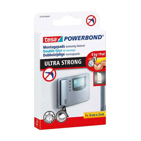 Tampons adhésifs Tesa Powerbond, tampons d'installation double face ultra résistants – paquet de 9 pièces